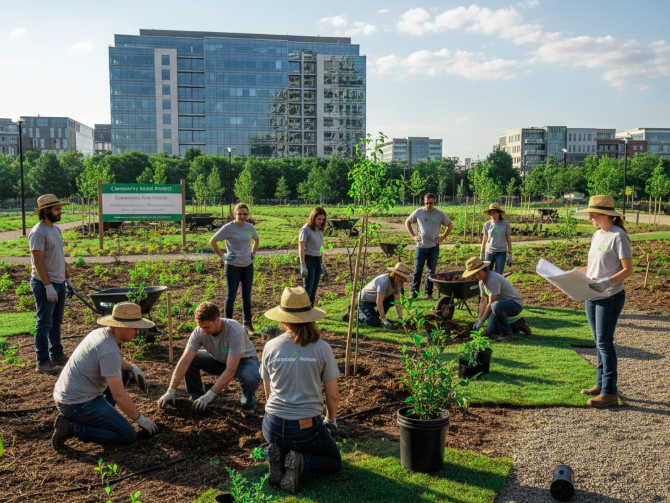 Ação Comunitária de Plantio em Área Urbana
